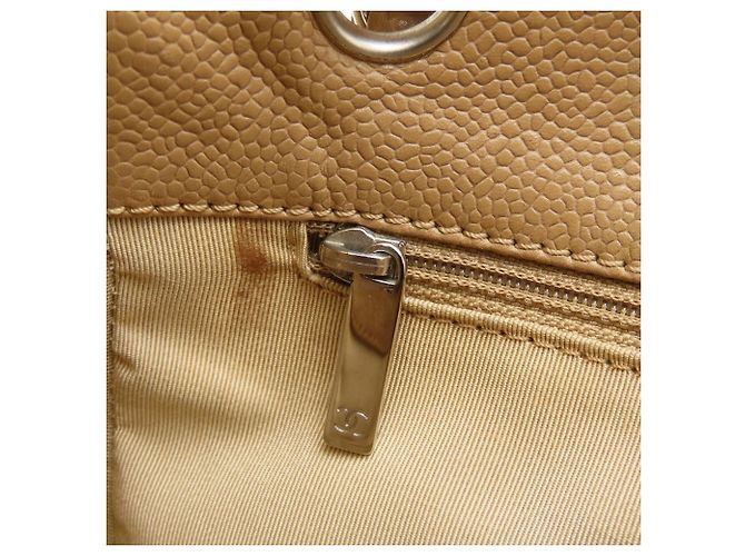 Chanel Beige Grained Calfskin Chain Tote PST A50994 - vista 12