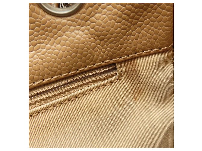 Chanel Beige Grained Calfskin Chain Tote PST A50994 - vista 13
