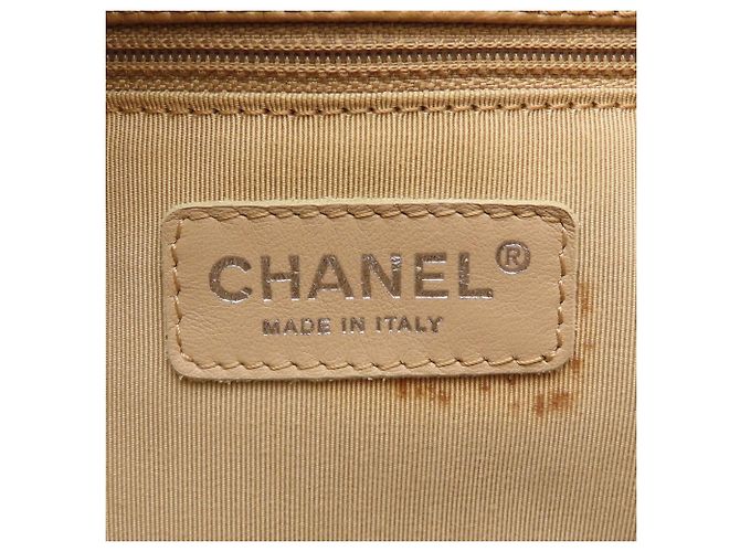 Chanel Beige Grained Calfskin Chain Tote PST A50994 - vista 14