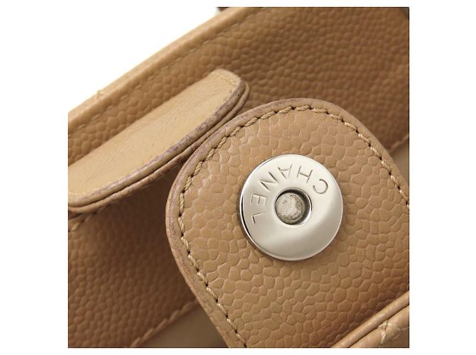 Chanel Beige Grained Calfskin Chain Tote PST A50994 - vista 16