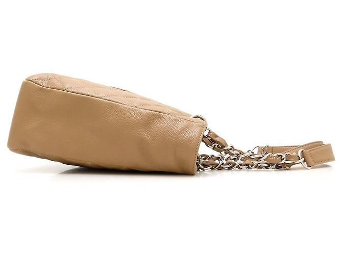 Chanel Beige Grained Calfskin Chain Tote PST A50994 - vista 3