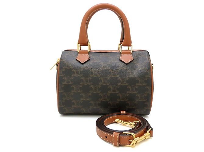 Céline Borsa Celine Small Boston - Pelle Triomphe Tan Marrone - vista 2