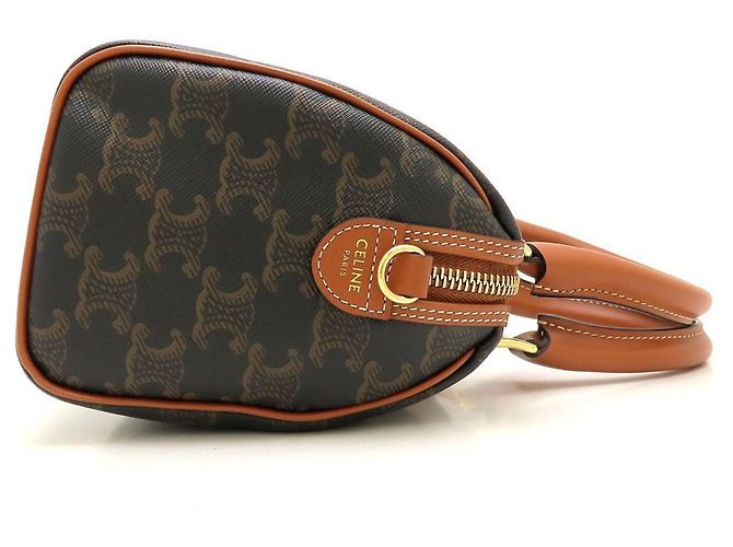 Céline Borsa Celine Small Boston - Pelle Triomphe Tan Marrone - vista 3