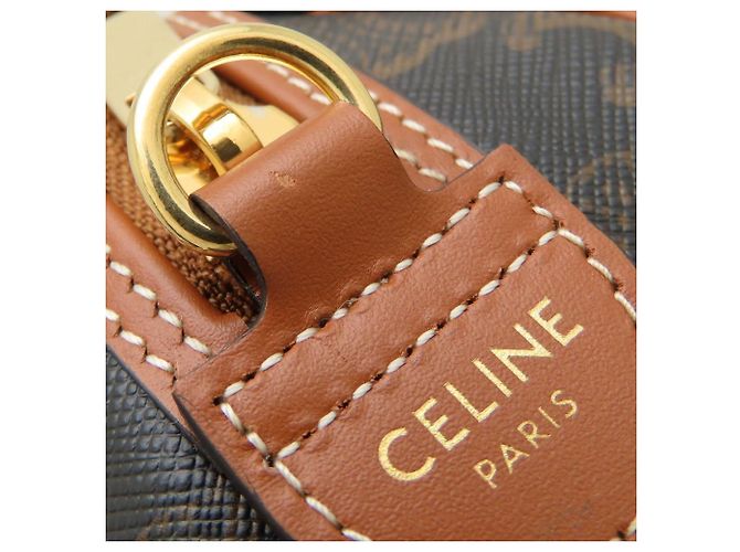 Céline Borsa Celine Small Boston - Pelle Triomphe Tan Marrone - vista 8