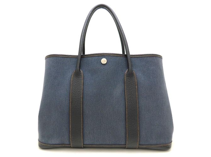 Hermès Borsa Tote Hermes Garden Party PM Blu - vista 2