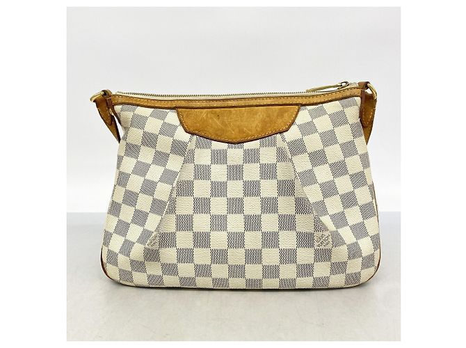 Borsa a tracolla Louis Vuitton Damier Azur Siracusa PM Bianco - vista 10