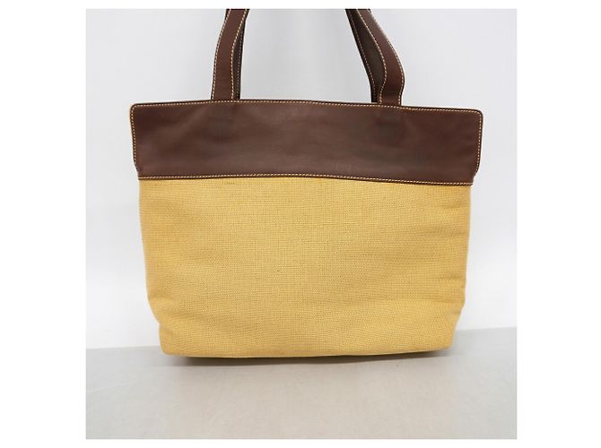 Borsa Tote Chanel in tela beige e marrone - vista 10