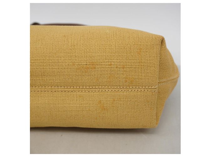 Borsa Tote Chanel in tela beige e marrone - vista 8