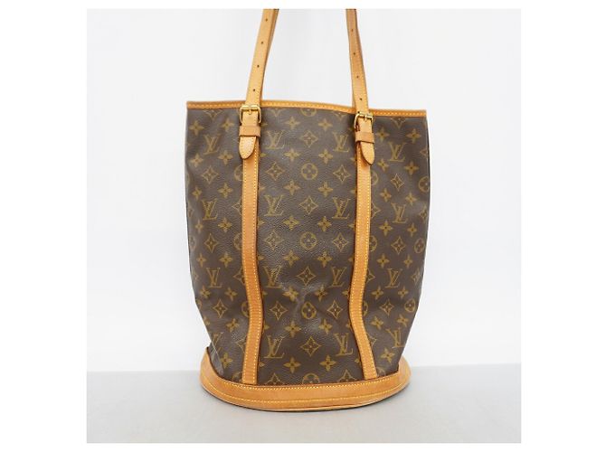 Borsa Tote Louis Vuitton Monogram Bucket GM Marrone - vista 10