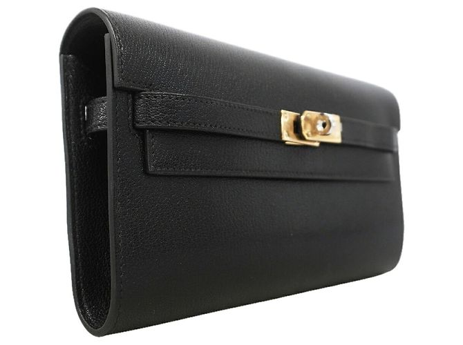 Hermès Hermes Kelly To Go Chevre Siam Kira Black Shoulder Wallet Nero - vista 2