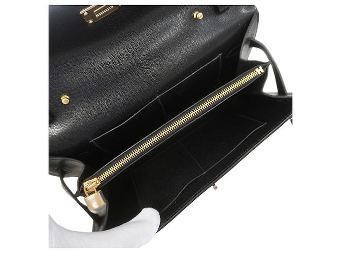 Hermès Hermes Kelly To Go Chevre Siam Kira Black Shoulder Wallet Nero - vista 4