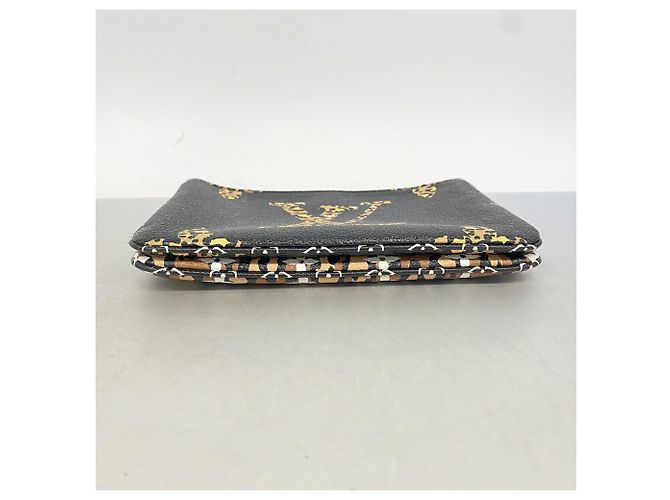 Louis Vuitton Monogram Jungle Pochette Double Zip Shoulder Bag Marrone Nero - vista 3