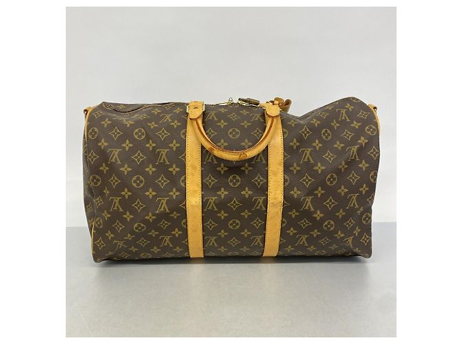 Louis Vuitton Boston Monogram Keepall Bandoulière 50 Marrone - vista 11