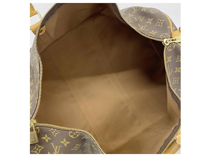 Louis Vuitton Boston Monogram Keepall Bandoulière 50 Marrone - vista 4