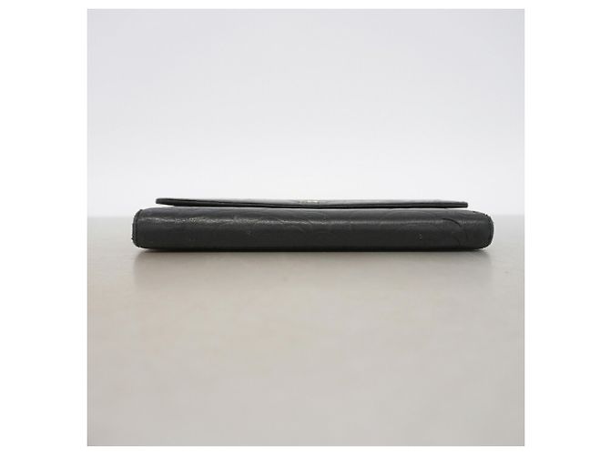 Chanel Tri-fold Long Wallet aus schwarzem Lammleder - Ansicht 2