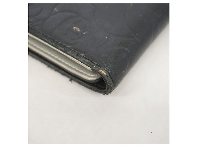 Chanel Tri-fold Long Wallet aus schwarzem Lammleder - Ansicht 5