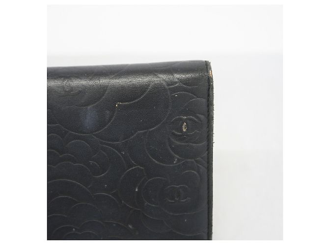 Chanel Tri-fold Long Wallet aus schwarzem Lammleder - Ansicht 8