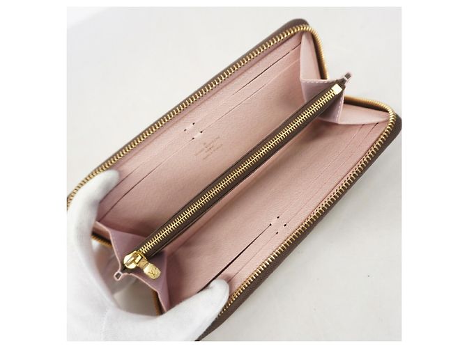Louis Vuitton Monogram Portefeuille Clemence Long Wallet Marrone Rosa - vista 3