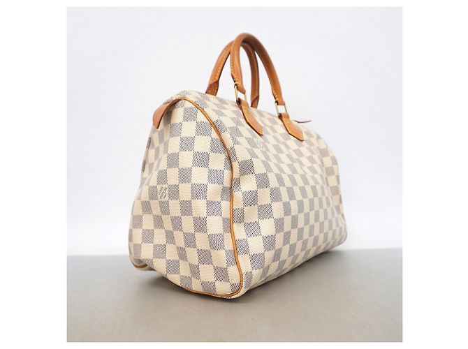 Borsa Louis Vuitton Damier Azur Speedy 30 Bianco - vista 2