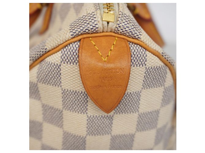 Borsa Louis Vuitton Damier Azur Speedy 30 Bianco - vista 5
