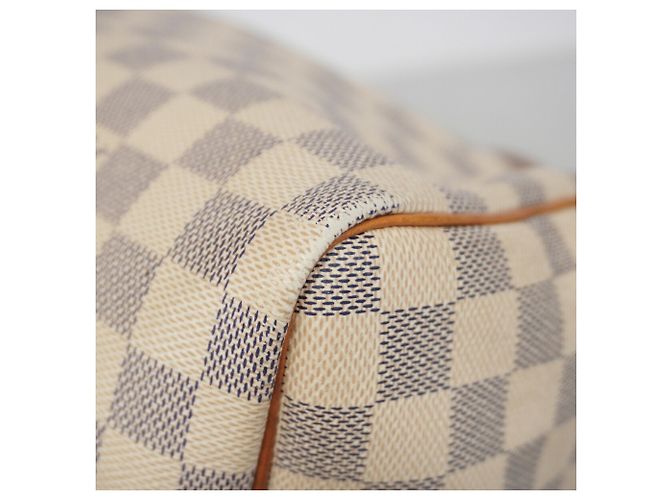 Borsa Louis Vuitton Damier Azur Speedy 30 Bianco - vista 6