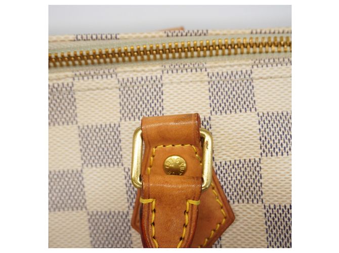 Borsa Louis Vuitton Damier Azur Speedy 30 Bianco - vista 9