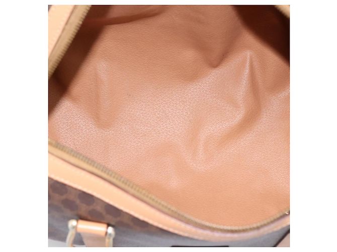 Céline Borsa Boston CELINE Macadam Canvas PVC Leather Brown Gold Auth 197624A Marrone D'oro - vista 11