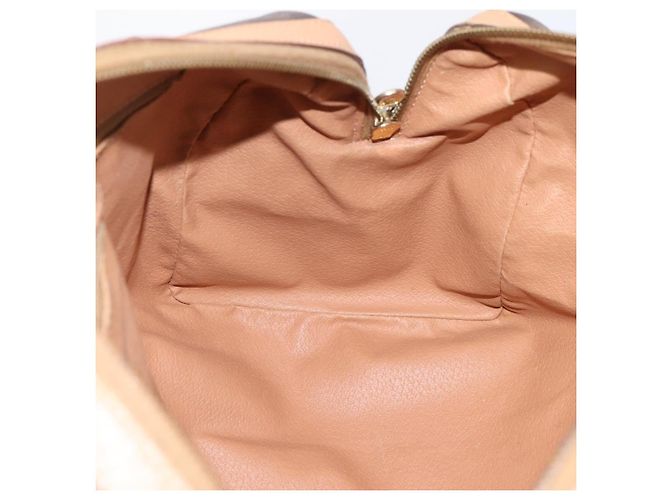 Céline Borsa Boston CELINE Macadam Canvas PVC Leather Brown Gold Auth 197624A Marrone D'oro - vista 17