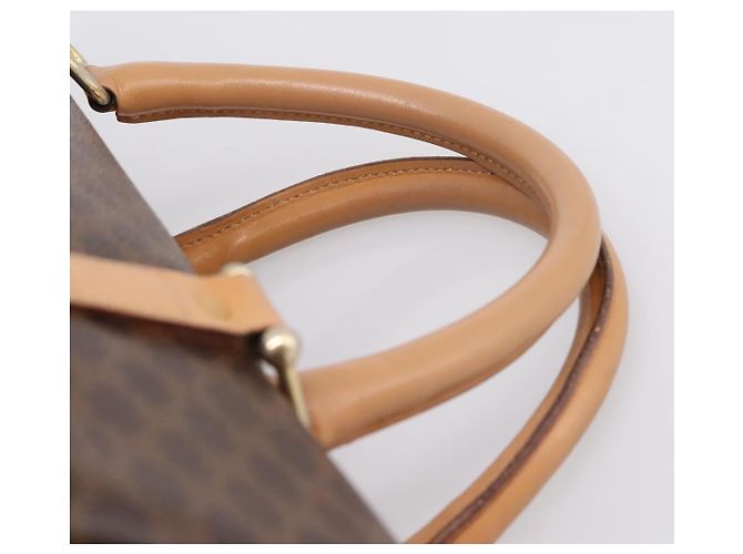 Céline Borsa Boston CELINE Macadam Canvas PVC Leather Brown Gold Auth 197624A Marrone D'oro - vista 8