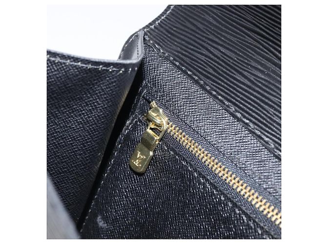 LOUIS VUITTON Epi Montaigne 27 Clutch Bag Black M52652 LV Auth 200196 Nero - vista 10