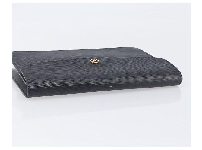 LOUIS VUITTON Epi Montaigne 27 Clutch Bag Black M52652 LV Auth 200196 Nero - vista 5