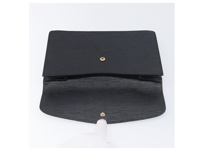 LOUIS VUITTON Epi Montaigne 27 Clutch Bag Black M52652 LV Auth 200196 Nero - vista 8