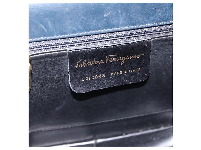 Borsa Salvatore Ferragamo Gancini in pelle nera e oro Auth 196959A Nero D'oro - vista 14