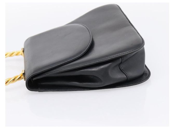 Borsa Salvatore Ferragamo Gancini in pelle nera e oro Auth 196959A Nero D'oro - vista 4
