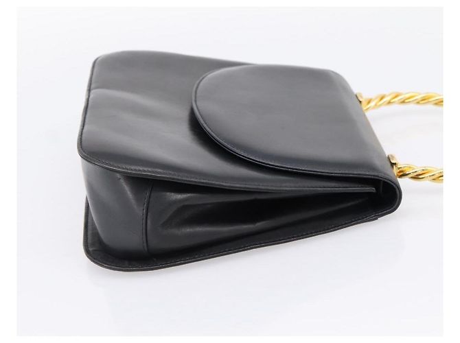 Borsa Salvatore Ferragamo Gancini in pelle nera e oro Auth 196959A Nero D'oro - vista 5