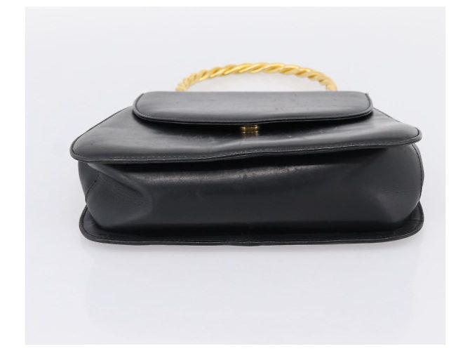 Borsa Salvatore Ferragamo Gancini in pelle nera e oro Auth 196959A Nero D'oro - vista 9