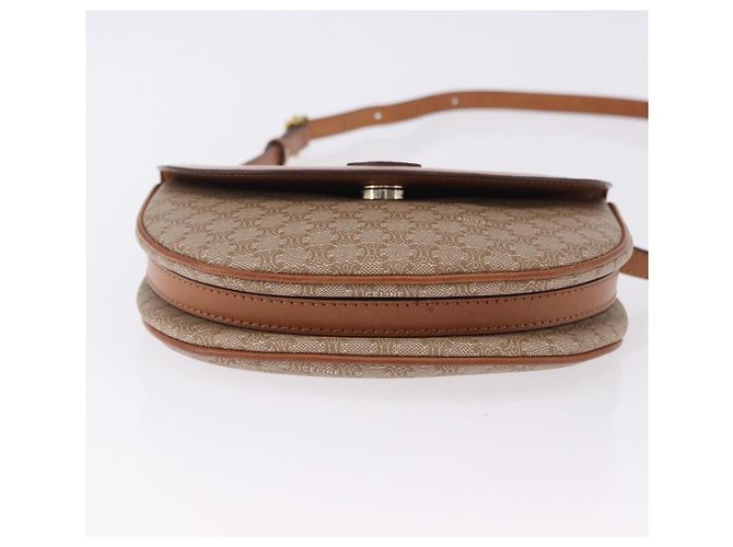 16 Céline CELINE Macadam Canvas Schultertasche PVC Beige Gold Auth 197832A Golden - Ansicht 10