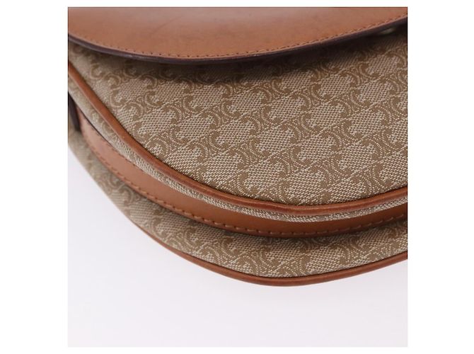 16 Céline CELINE Macadam Canvas Schultertasche PVC Beige Gold Auth 197832A Golden - Ansicht 11