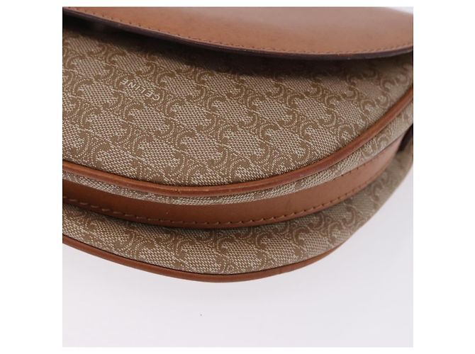 16 Céline CELINE Macadam Canvas Schultertasche PVC Beige Gold Auth 197832A Golden - Ansicht 12