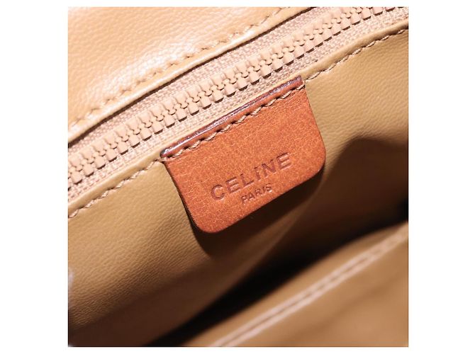 16 Céline CELINE Macadam Canvas Schultertasche PVC Beige Gold Auth 197832A Golden - Ansicht 17
