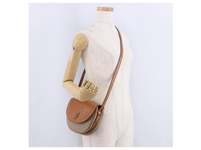 16 Céline CELINE Macadam Canvas Schultertasche PVC Beige Gold Auth 197832A Golden - Ansicht 24