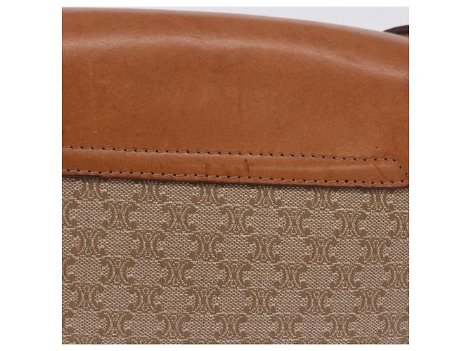 16 Céline CELINE Macadam Canvas Schultertasche PVC Beige Gold Auth 197832A Golden - Ansicht 4