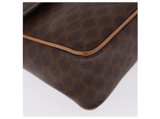 Céline Borsa a tracolla CELINE Macadam Canvas PVC Leather Brown Gold Auth 197808V Marrone D'oro - vista 11