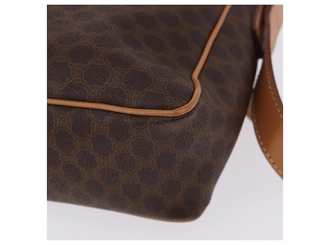 Céline Borsa a tracolla CELINE Macadam Canvas PVC Leather Brown Gold Auth 197808V Marrone D'oro - vista 14