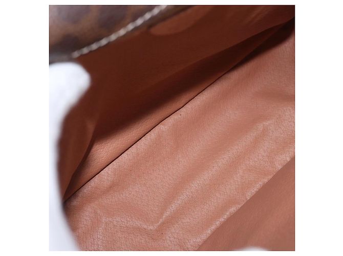 Céline Borsa a tracolla CELINE Macadam Canvas PVC Leather Brown Gold Auth 197808V Marrone D'oro - vista 19