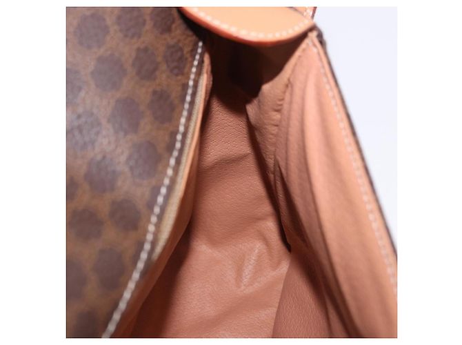 Céline Borsa a tracolla CELINE Macadam Canvas PVC Leather Brown Gold Auth 197808V Marrone D'oro - vista 20