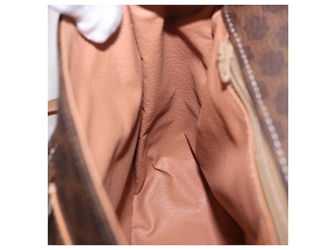 Céline Borsa a tracolla CELINE Macadam Canvas PVC Leather Brown Gold Auth 197808V Marrone D'oro - vista 21