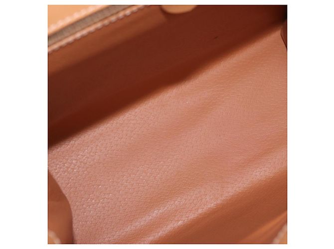 Céline Bolsa de Mão Redonda CELINE Macadam Canvas PVC Couro Marrom Dourado Auth am12348V - vista 10