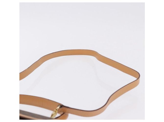 Céline Bolsa de Mão Redonda CELINE Macadam Canvas PVC Couro Marrom Dourado Auth am12348V - vista 15