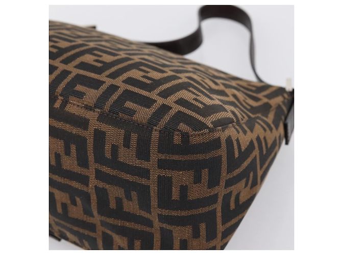 Borsa a tracolla FENDI Zucca Canvas Mamma Baguette Marrone Argento Auth BA15303V - vista 15